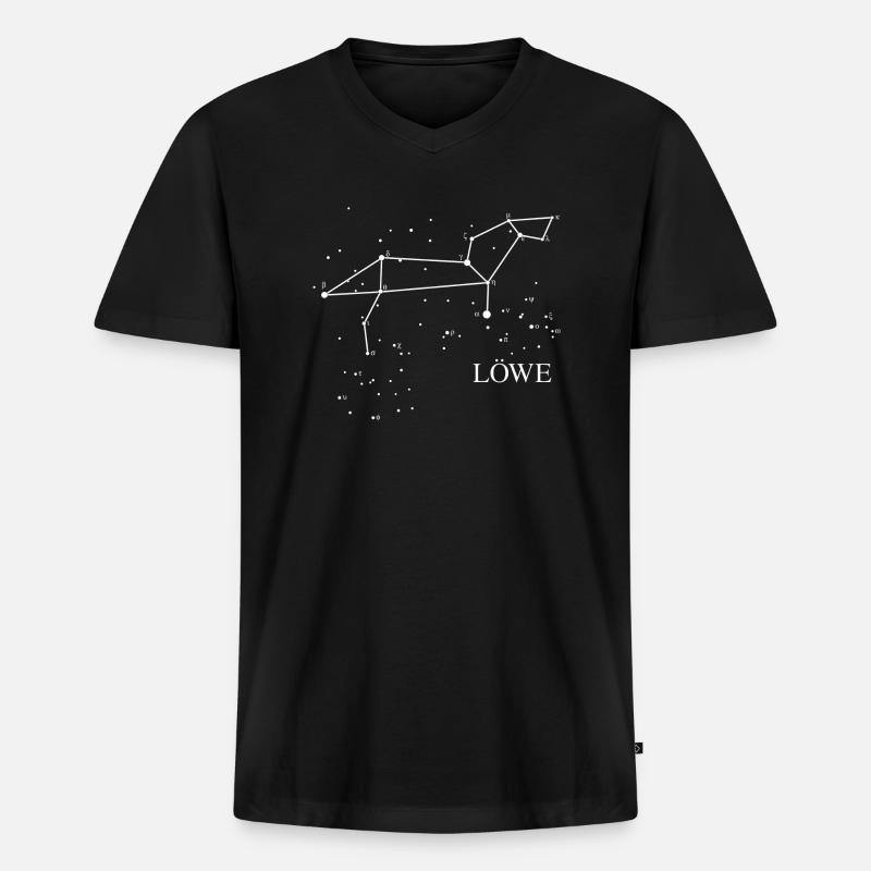 Sternbild Löwe - Männer Premium Bio T-Shirt mit V-Ausschnitt - Schwarz