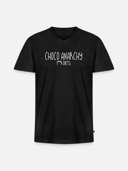 CHOCO ANARCHY, F**K DIETS - Men's Premium Organic T-shirt with V-neck - black