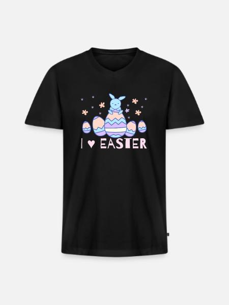 easter day - Men's Premium Organic T-shirt with V-neck - black