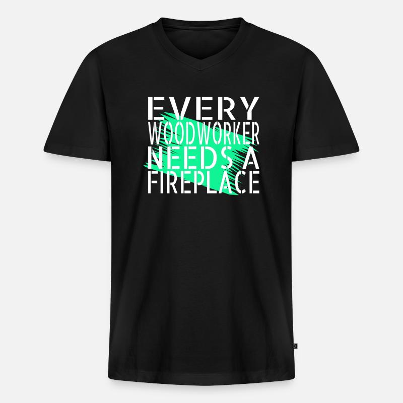 carpenter jokes tshirts present idea - Männer Premium Bio T-Shirt mit V-Ausschnitt - Schwarz