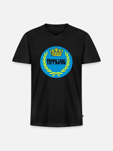 tippkoenig - Männer Premium Bio T-Shirt mit V-Ausschnitt - Schwarz