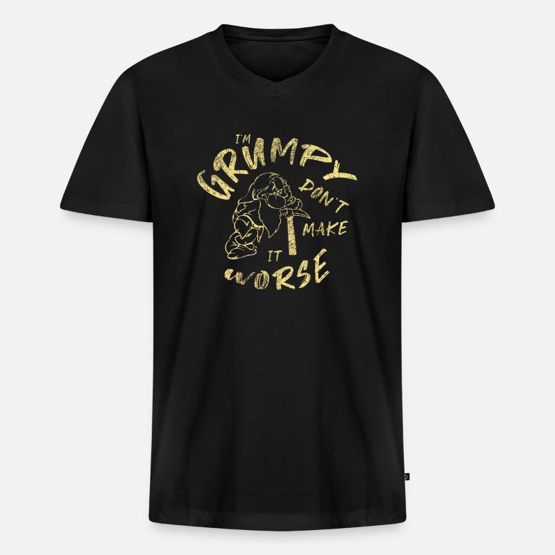 Grumpy dwarf - grumpy dwarf - Men's Premium Organic T-shirt with V-neck - black