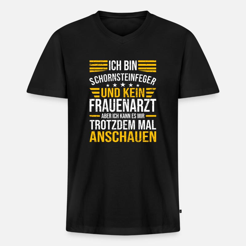 Ich Bin Schornsteinfeger - Männer Premium Bio T-Shirt mit V-Ausschnitt - Schwarz