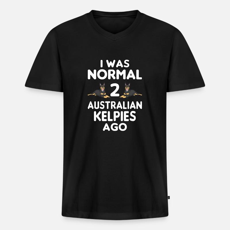 Australian Kelpie Hundebesitzer - Männer Premium Bio T-Shirt mit V-Ausschnitt - Schwarz