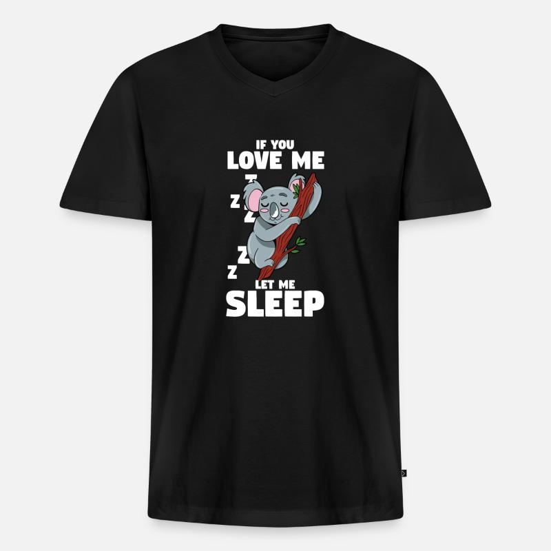 Koala - Männer Premium Bio T-Shirt mit V-Ausschnitt - Schwarz