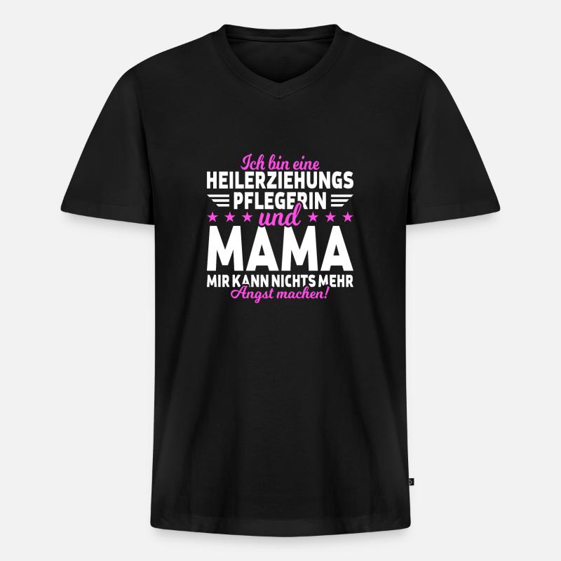 Heilerziehungspfleger - Männer Premium Bio T-Shirt mit V-Ausschnitt - Schwarz