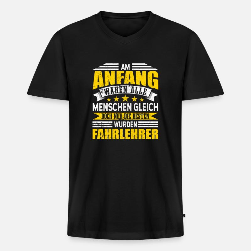 Fahrlehrer - Männer Premium Bio T-Shirt mit V-Ausschnitt - Schwarz