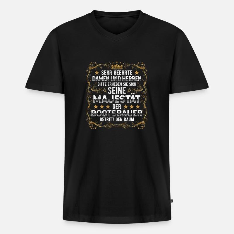 Bootsbauer Schiffsbauer - Männer Premium Bio T-Shirt mit V-Ausschnitt - Schwarz