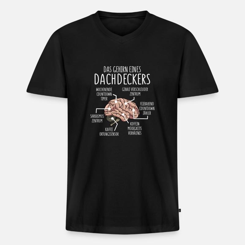 Dachdecker Anatomie - Männer Premium Bio T-Shirt mit V-Ausschnitt - Schwarz