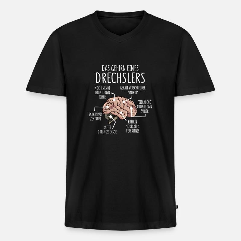 Drechsler Anatomie - Männer Premium Bio T-Shirt mit V-Ausschnitt - Schwarz