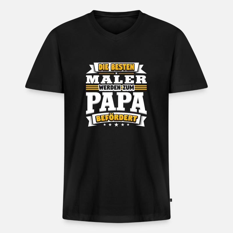 Maler - Männer Premium Bio T-Shirt mit V-Ausschnitt - Schwarz