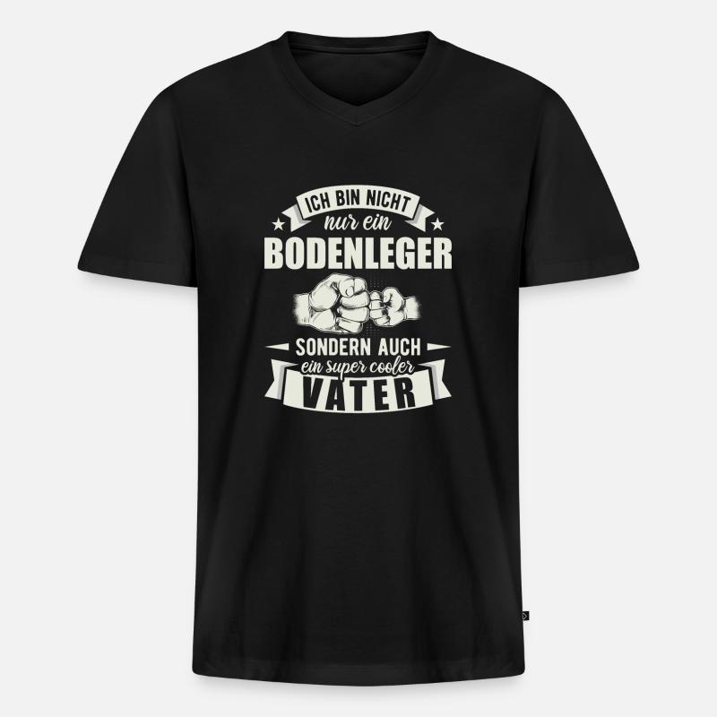 Bodenleger - Männer Premium Bio T-Shirt mit V-Ausschnitt - Schwarz