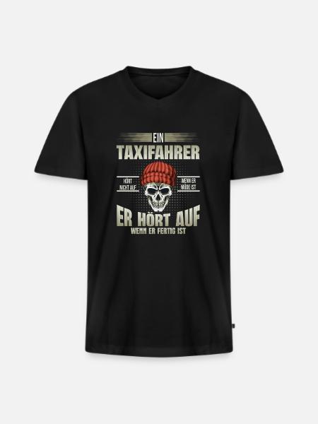 Taxifahrer - Männer Premium Bio T-Shirt mit V-Ausschnitt - Schwarz