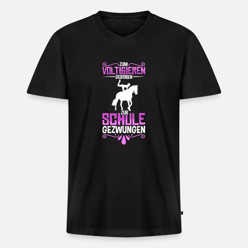 Voltigieren - Männer Premium Bio T-Shirt mit V-Ausschnitt - Schwarz