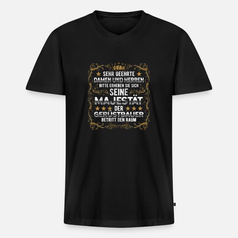 Gerüstbauer - Männer Premium Bio T-Shirt mit V-Ausschnitt - Schwarz