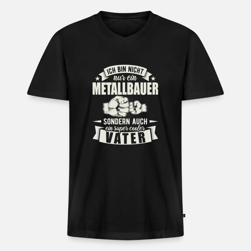 Metallbauer - Männer Premium Bio T-Shirt mit V-Ausschnitt - Schwarz