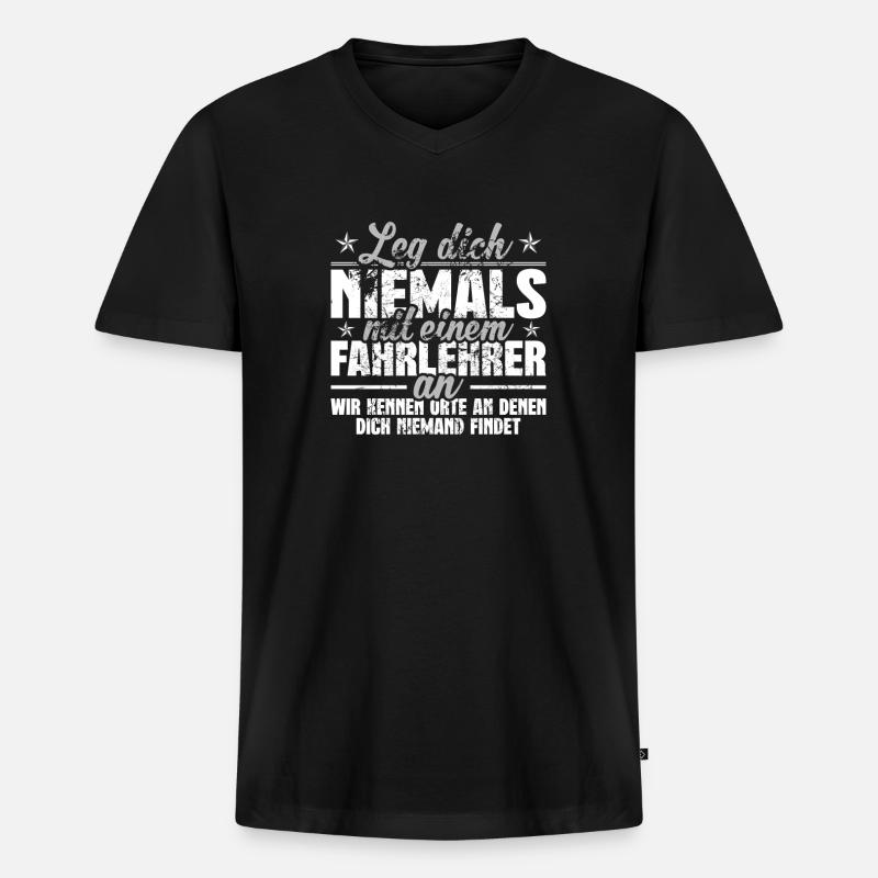 Fahrlehrer - Männer Premium Bio T-Shirt mit V-Ausschnitt - Schwarz