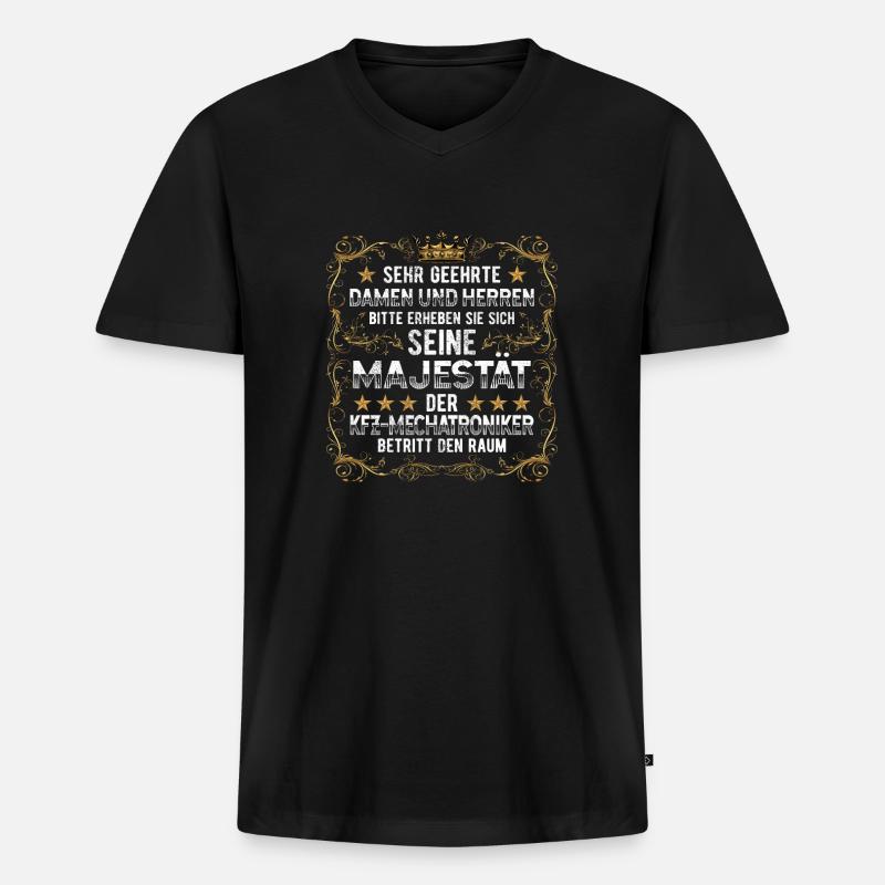 Kfz Mechatroniker - Männer Premium Bio T-Shirt mit V-Ausschnitt - Schwarz