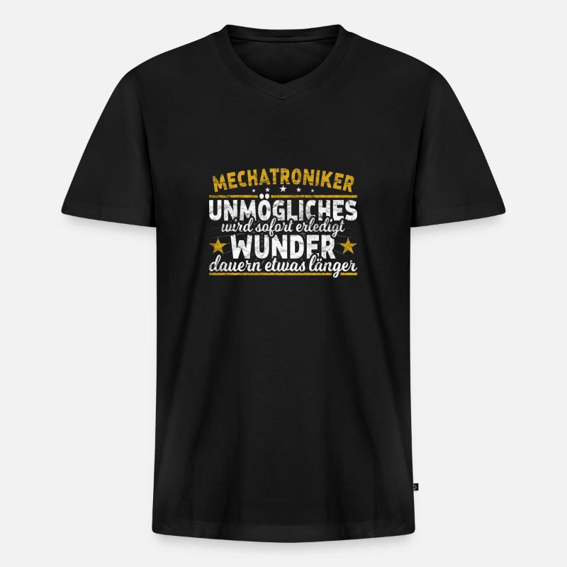 Mechatroniker - Männer Premium Bio T-Shirt mit V-Ausschnitt - Schwarz