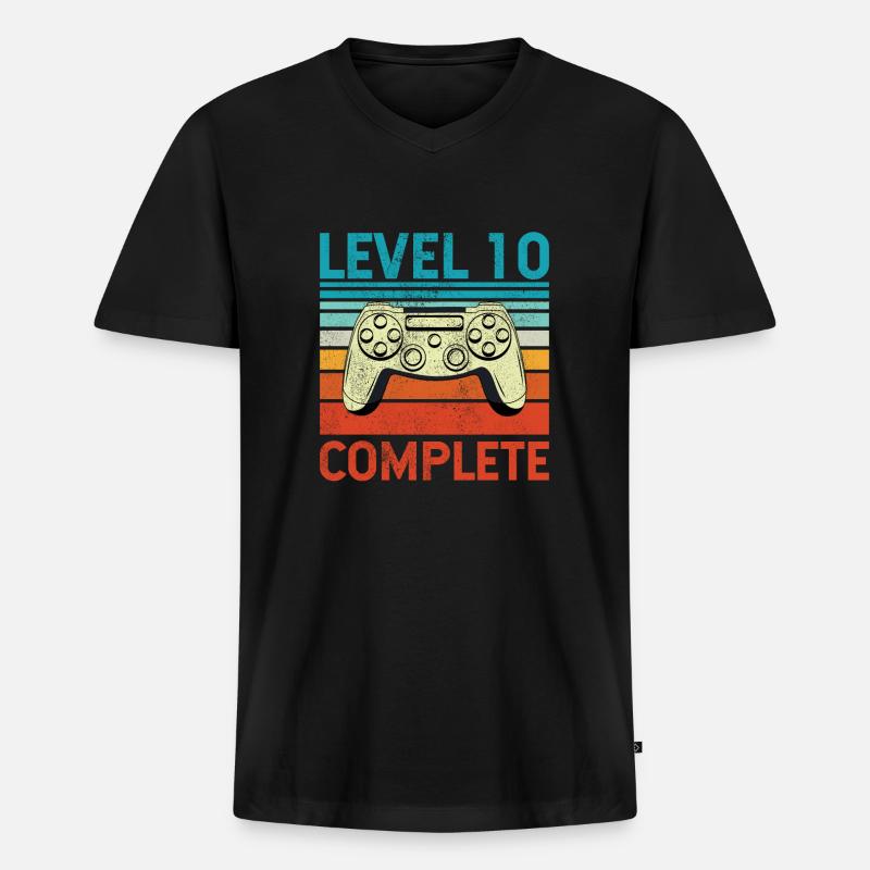 Level 10 Complete - Männer Premium Bio T-Shirt mit V-Ausschnitt - Schwarz
