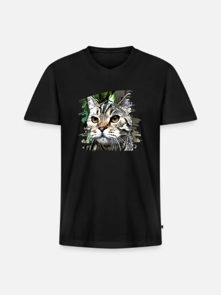 Doux bkh - T-shirt encolure en V Premium bio Homme - noir