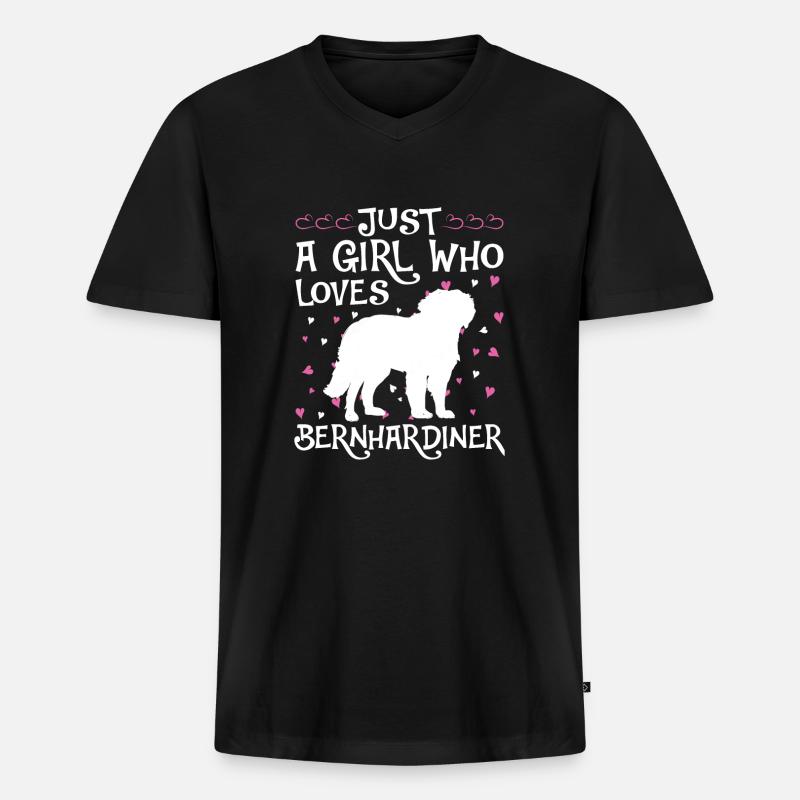 Bernhardiner Geschenk Hunde - Männer Premium Bio T-Shirt mit V-Ausschnitt - Schwarz