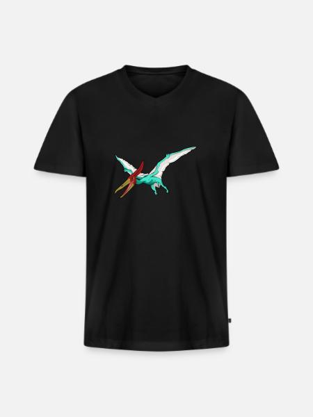 Pteranodon Dinosaur Children Dino Gift - Men's Premium Organic T-shirt with V-neck - black