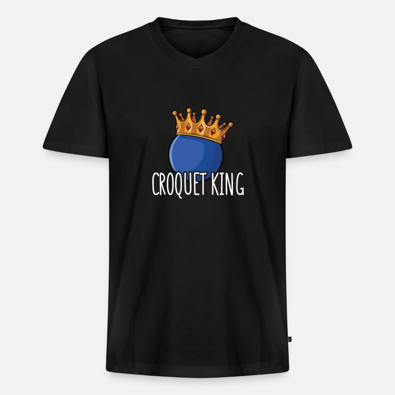 Croquet - Männer Premium Bio T-Shirt mit V-Ausschnitt - Schwarz