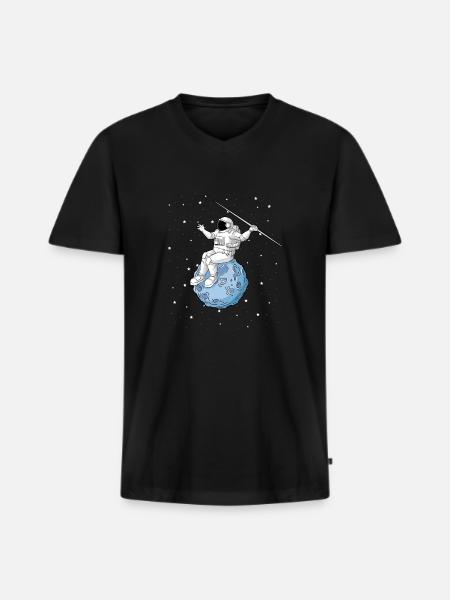 Speerwurfstrecker Leichtathletik Speerwerfer - Männer Premium Bio T-Shirt mit V-Ausschnitt - Schwarz