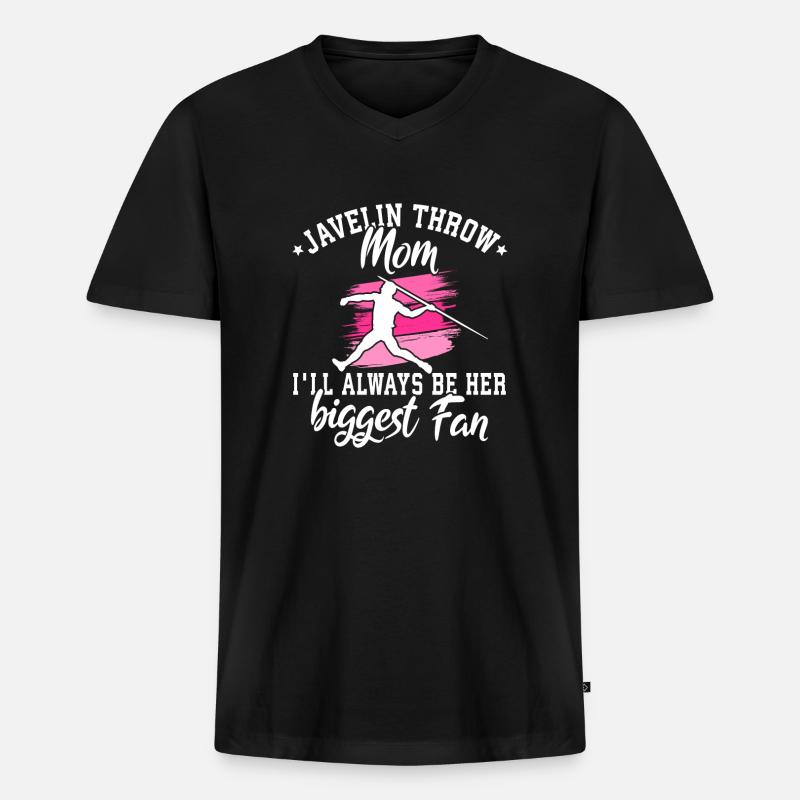 Speerwurfstrecker Leichtathletik Speerwerfer - Männer Premium Bio T-Shirt mit V-Ausschnitt - Schwarz