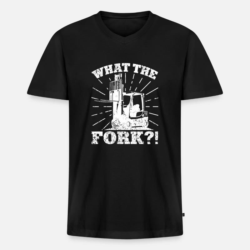 Gabelstapler - Männer Premium Bio T-Shirt mit V-Ausschnitt - Schwarz