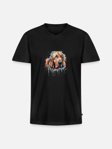 Limier - T-shirt encolure en V Premium bio Homme - noir