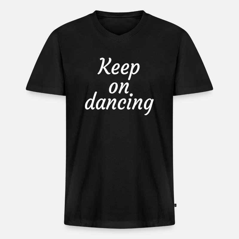 Dancing Dance Music - Männer Premium Bio T-Shirt mit V-Ausschnitt - Schwarz