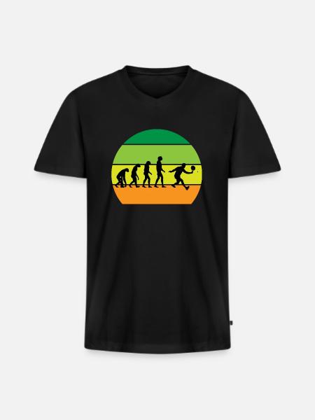 Evolution Padel Design voor alle paddle spanje - Mannen Premium Bio T-shirt met V-hals - zwart