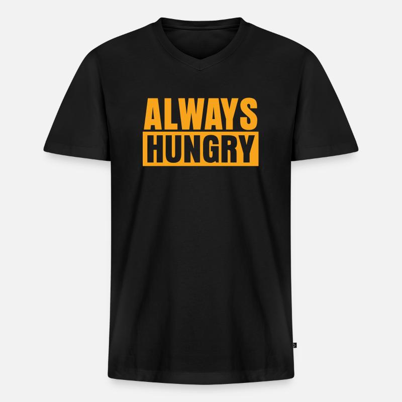 Always Hungry - Männer Premium Bio T-Shirt mit V-Ausschnitt - Schwarz