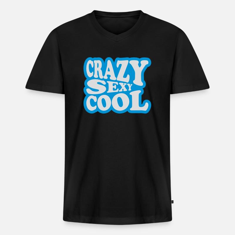 crazy sexy cool Design - Männer Premium Bio T-Shirt mit V-Ausschnitt - Schwarz