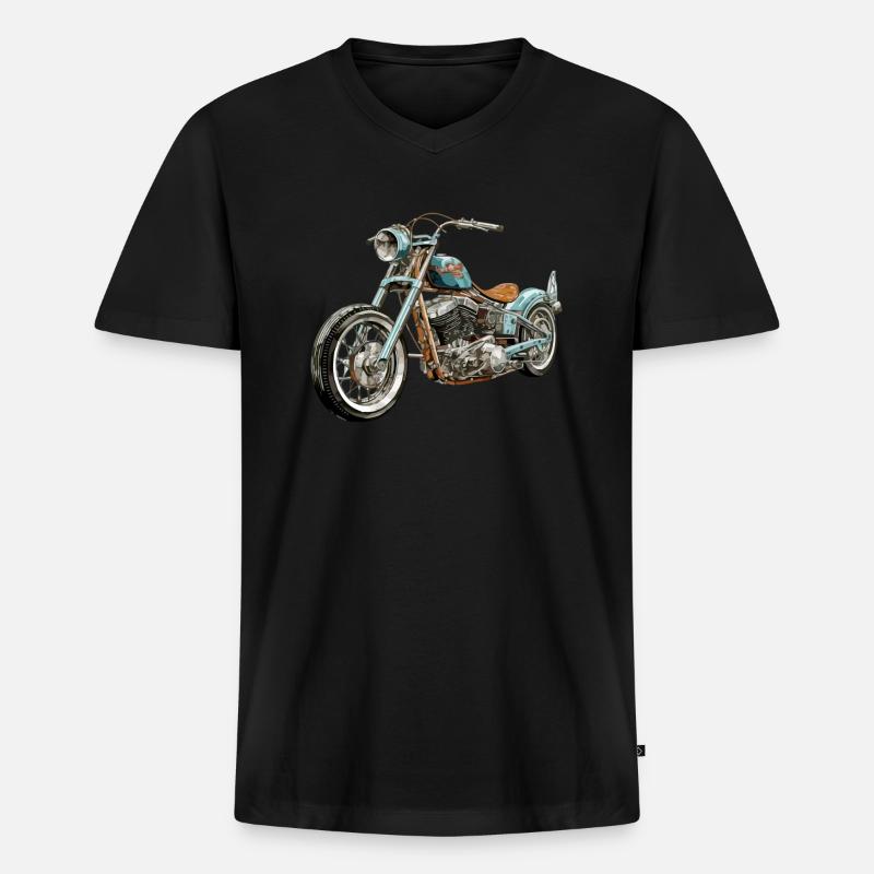 Ewiger Chopper - Männer Premium Bio T-Shirt mit V-Ausschnitt - Schwarz
