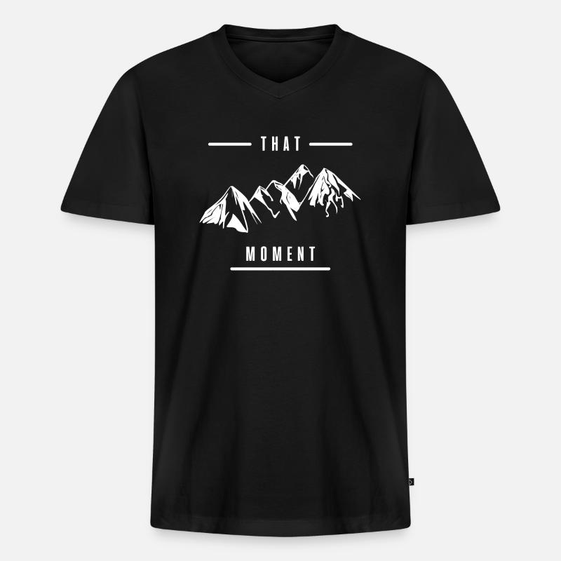 that moment - Männer Premium Bio T-Shirt mit V-Ausschnitt - Schwarz