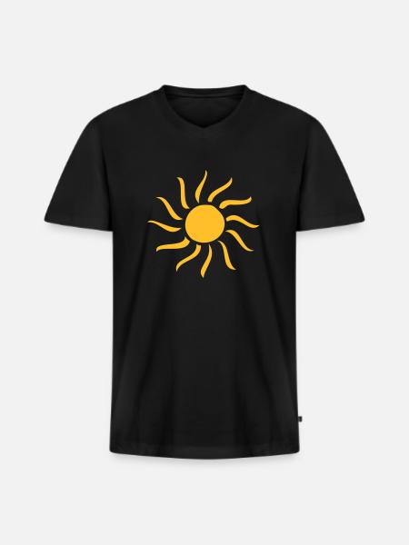 Sonne - Männer Premium Bio T-Shirt mit V-Ausschnitt - Schwarz