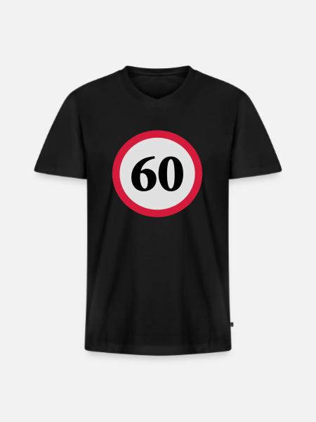 geschwindigkeitstafel_60 - Männer Premium Bio T-Shirt mit V-Ausschnitt - Schwarz