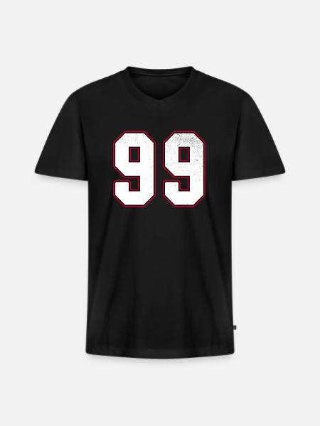 Number Ninety nine - 99 Classic Vintage Sport - Men's Premium Organic T-shirt with V-neck - black