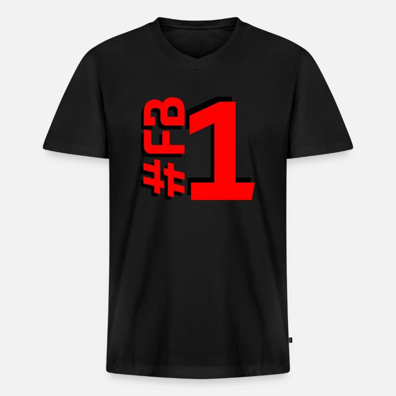 FB1-KARTON - Männer Premium Bio T-Shirt mit V-Ausschnitt - Schwarz