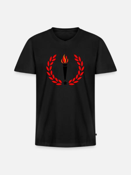 Fire Torch - Men's Premium Organic T-shirt with V-neck - black