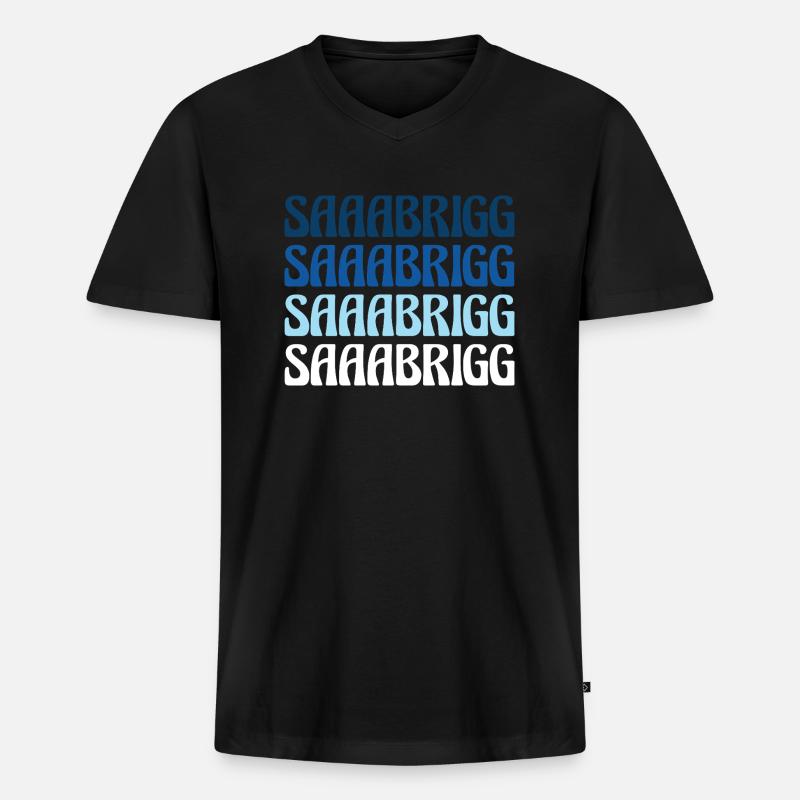 Saaabrigg Saarbrücken Dialect Gift - Men's Premium Organic T-shirt with V-neck - black