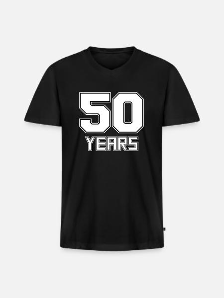 50 years - Men's Premium Organic T-shirt with V-neck - black