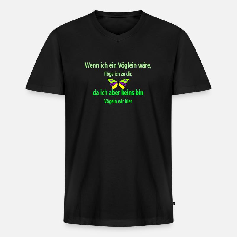 Sruch 6 - Männer Premium Bio T-Shirt mit V-Ausschnitt - Schwarz