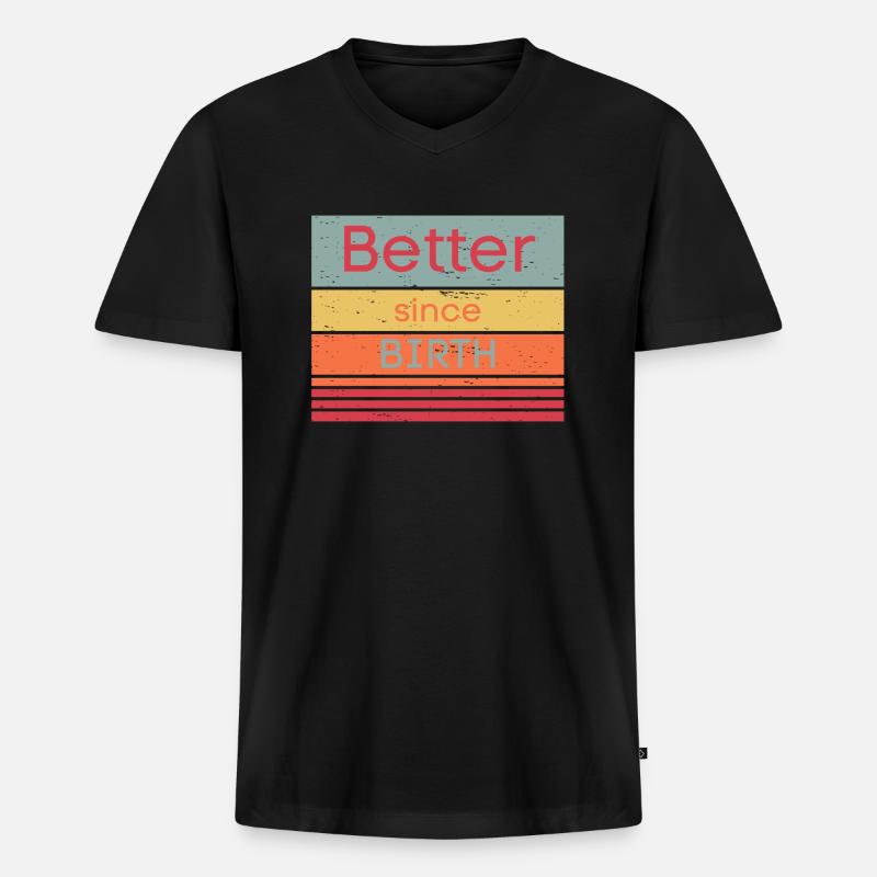 Just better - Männer Premium Bio T-Shirt mit V-Ausschnitt - Schwarz
