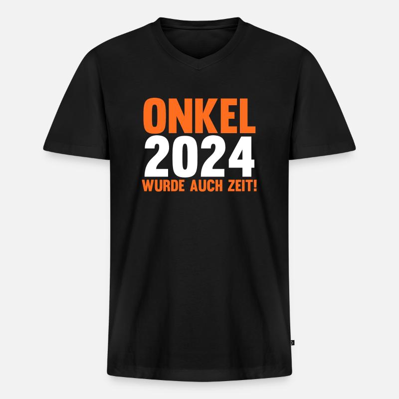 Werdender Onkel 2039 - Männer Premium Bio T-Shirt mit V-Ausschnitt - Schwarz