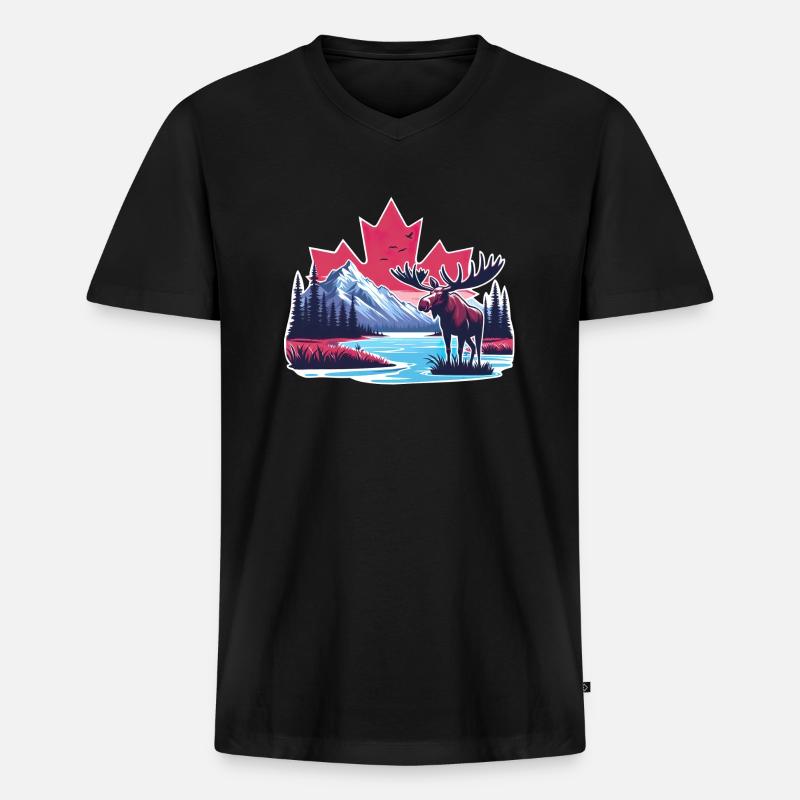 Kanada 22 - Männer Premium Bio T-Shirt mit V-Ausschnitt - Schwarz