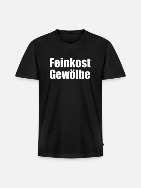 Feinkostgewölbe - Männer Premium Bio T-Shirt mit V-Ausschnitt - Schwarz